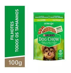 Sachê Dog Chow Filhote Todos Os Tamanhos Sabor Carne 100g na internet