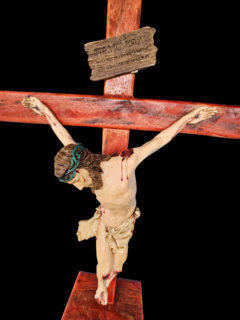 Crucifixo Chagas Realistas 3D 50 CM - Calvário Arte Sacra