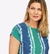 Blusa decote canoa em malha fluity listra vertical - comprar online