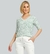 Blusa em malha viscolycra estampa floral bicolor decote em v e mg curta - Allú