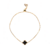 Pulseira Semijoia Trevo Preto Dourado