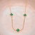 Choker Semijoia Lara Trevo Verde Dourado