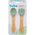 Kit Talheres Colher e Garfo Silicone Bambu Infantil Buba