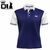 Camisa Polo Masculina Azul Marinho com Manga Branca