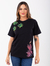 Blusa Unissex Corrupiao Floral Custom Meia Malha Preta