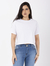 Blusa Semi Cropped Meia Malha Branca