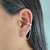 Brinco de Prata EarCuff Cruz com Zircônias e Corrente Grumet