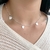 Choker de Prata Elo Português Corações Pendurados Lisos