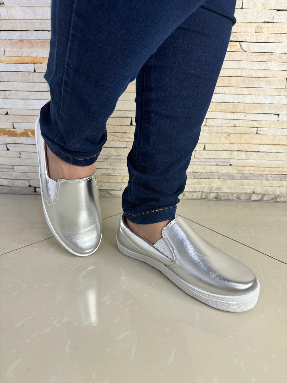 Slip On Metallic Prata Comprar em Letanny