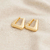 Brinco Argola de Clique Triângulo Banhado a Ouro 18k - comprar online