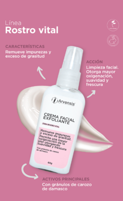 Crema facial exfoliante con carozo de damasco 60cc