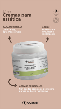 Crema base corporal con aceites de romero 250cc