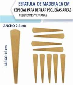 Espatula de madera chica 16cmx 10u