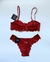 Conjunto Lingerie Renda Paris Vermelho