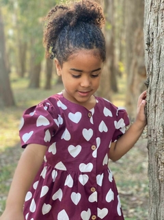 VESTIDO ELENA CORAZON BORDO