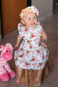 Vestido Monaco Flores Rojas - VANCHIS MODA INFANTIL