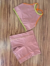 Conjunto cropped Rose com tons neon