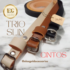 Conjunto de 3 Cintos Slim por R$ 26,90