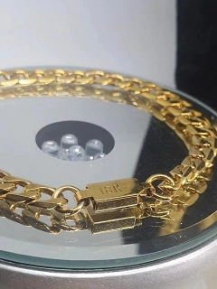 Conjunto Cartier - Elo grosso- Folhado a Ouro 18K - Corrente e Pulseira - loja online