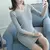 Women's new Pullover V-neck versatile white bottomed sweater elastic slim long sleeve sweater en internet