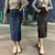 Imagen de Autumn Women clothing elasticity midi Jeans Skirts Blue Girls High Waist calf-length Casual Denim Pencil skirt Female faldas