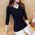 Women's new Pullover V-neck versatile white bottomed sweater elastic slim long sleeve sweater - MenPer Store