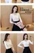 Women's new Pullover V-neck versatile white bottomed sweater elastic slim long sleeve sweater - tienda en línea