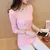 Women's new Pullover V-neck versatile white bottomed sweater elastic slim long sleeve sweater en internet