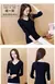 Women's new Pullover V-neck versatile white bottomed sweater elastic slim long sleeve sweater