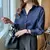 Classic Striped Shirts Women Spring Autumn Polo-neck Single-breasted Long Sleeve Cardigan Blouse Fashion Office Shirt Top E80 en internet