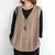 Women's Retro Sleeveless Knitted Vest Ladies Hollow Out Waistcoat Loose Spring Autumn Breathable Gilet Sweater