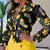 Summer Print Blouse And Two Piece Sets Women 2024 Fashion Long Sleeve Floral Shirt Tops Short Pants Female Elegant Y2K 2Pcs Suit - comprar en línea