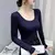 Women's Shirt Solid Color Cotton Shirts and Blouses Long Sleeve O Neck Tops Slim Casual Stretch Fashion Woman Blouse Z375 - MenPer Store