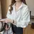 Imagen de Classic Striped Shirts Women Spring Autumn Polo-neck Single-breasted Long Sleeve Cardigan Blouse Fashion Office Shirt Top E80