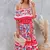 2024 Summer Women Print Boho Dress Fashion Sexy Slash Neck Maxi Dresses For Femme Casual Elegant Party Vestidos Robe New Female en internet