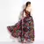 Imagen de Blossom Printed One Shoulder Lace Up Maxi Chiffon Dress