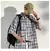 2024 Men Summer Fashion Streetwear Casual Plaid Shirt Men's Short Sleeve Loose Shirts Male New Oversized Pocket Blouses D393