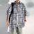 Imagen de 2024 Men Summer Fashion Streetwear Casual Plaid Shirt Men's Short Sleeve Loose Shirts Male New Oversized Pocket Blouses D393