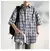 2024 Men Summer Fashion Streetwear Casual Plaid Shirt Men's Short Sleeve Loose Shirts Male New Oversized Pocket Blouses D393