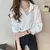 Classic Striped Shirts Women Spring Autumn Polo-neck Single-breasted Long Sleeve Cardigan Blouse Fashion Office Shirt Top E80 en internet