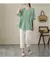 2024 Summer Women's Cotton Linen Pleated Casual Shirt Tops Fashion Batwing Sleeve Loose Temperament Blouse Ladies Solid T-shirts