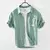 Summer and Spring New Men Linen Short-sleeved Shirt Fresh Literature and Art Leisure Square Neck Linen Top Workwear Z131