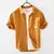 Summer and Spring New Men Linen Short-sleeved Shirt Fresh Literature and Art Leisure Square Neck Linen Top Workwear Z131