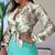 Summer Print Blouse And Two Piece Sets Women 2024 Fashion Long Sleeve Floral Shirt Tops Short Pants Female Elegant Y2K 2Pcs Suit - comprar en línea