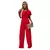 Short Sleeve Jumpsuit Formal Occasion Jumpsuit Elegant Women's Wide Leg Jumpsuit with Belted Waist Pleated Collar for Formal - MenPer Store