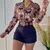 Summer Print Blouse And Two Piece Sets Women 2024 Fashion Long Sleeve Floral Shirt Tops Short Pants Female Elegant Y2K 2Pcs Suit en internet