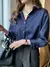 Imagen de Classic Striped Shirts Women Spring Autumn Polo-neck Single-breasted Long Sleeve Cardigan Blouse Fashion Office Shirt Top E80