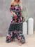 2024 Summer Women Print Boho Dress Fashion Sexy Slash Neck Maxi Dresses For Femme Casual Elegant Party Vestidos Robe New Female