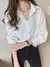 Classic Striped Shirts Women Spring Autumn Polo-neck Single-breasted Long Sleeve Cardigan Blouse Fashion Office Shirt Top E80 - comprar en línea