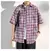 2024 Men Summer Fashion Streetwear Casual Plaid Shirt Men's Short Sleeve Loose Shirts Male New Oversized Pocket Blouses D393 - comprar en línea